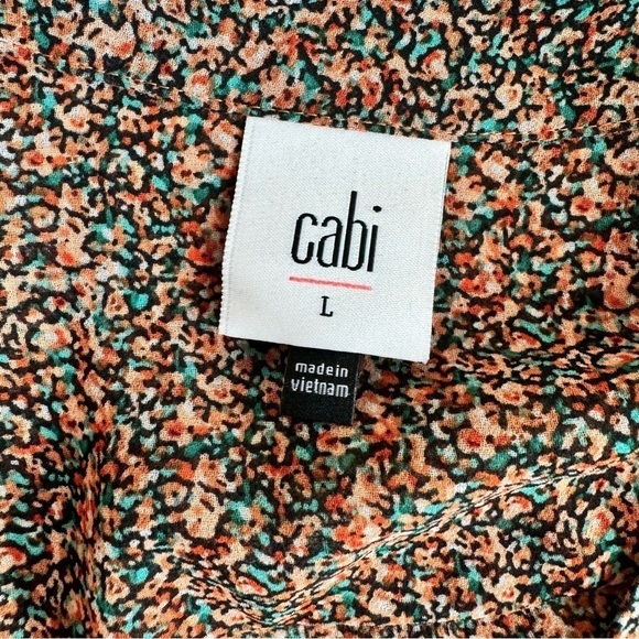 CAbi The Ruffle Top Floral Print Sleeveless Womens Size L Chiffon Blouse 6319 - Picture 12 of 14